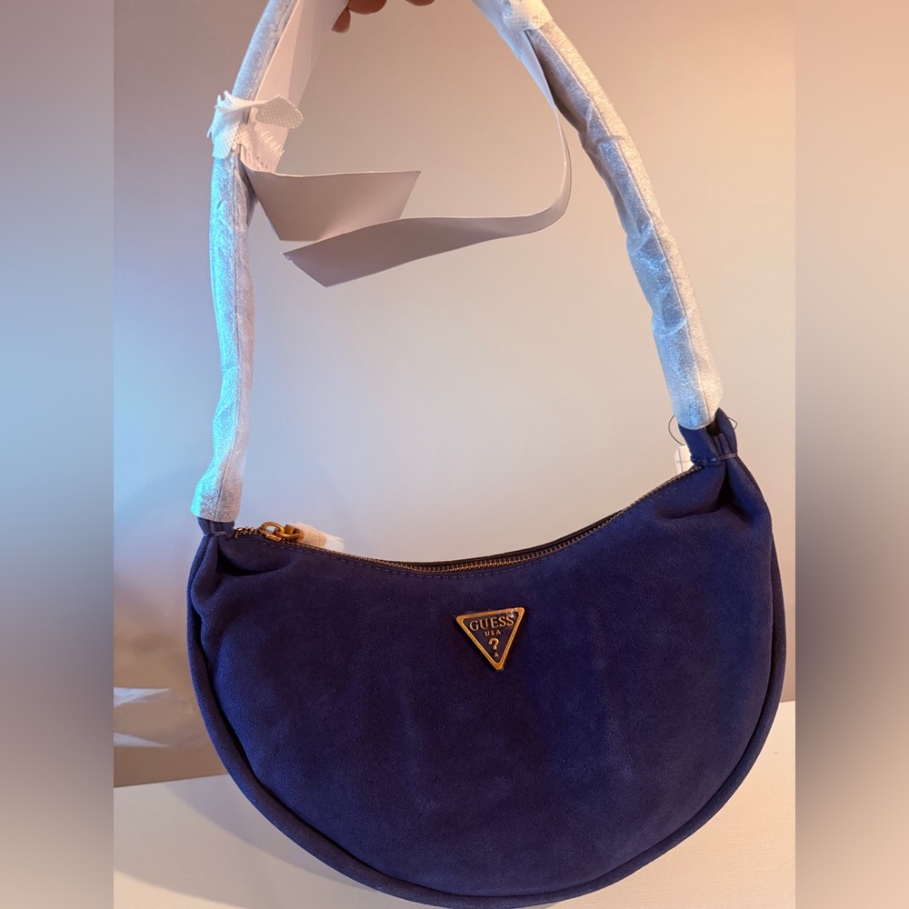 Guess Blue Suede Shoulder Bag